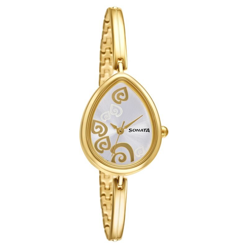 Sonata Wedding Champagne Dial Women Watch With Metal Strap NR8169YM02