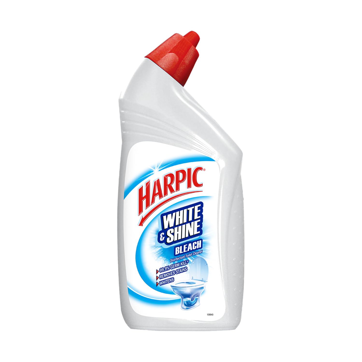 Harpic 500 ml - Bleach, White and Shine Disinfectant Toilet Cleaner Liquid