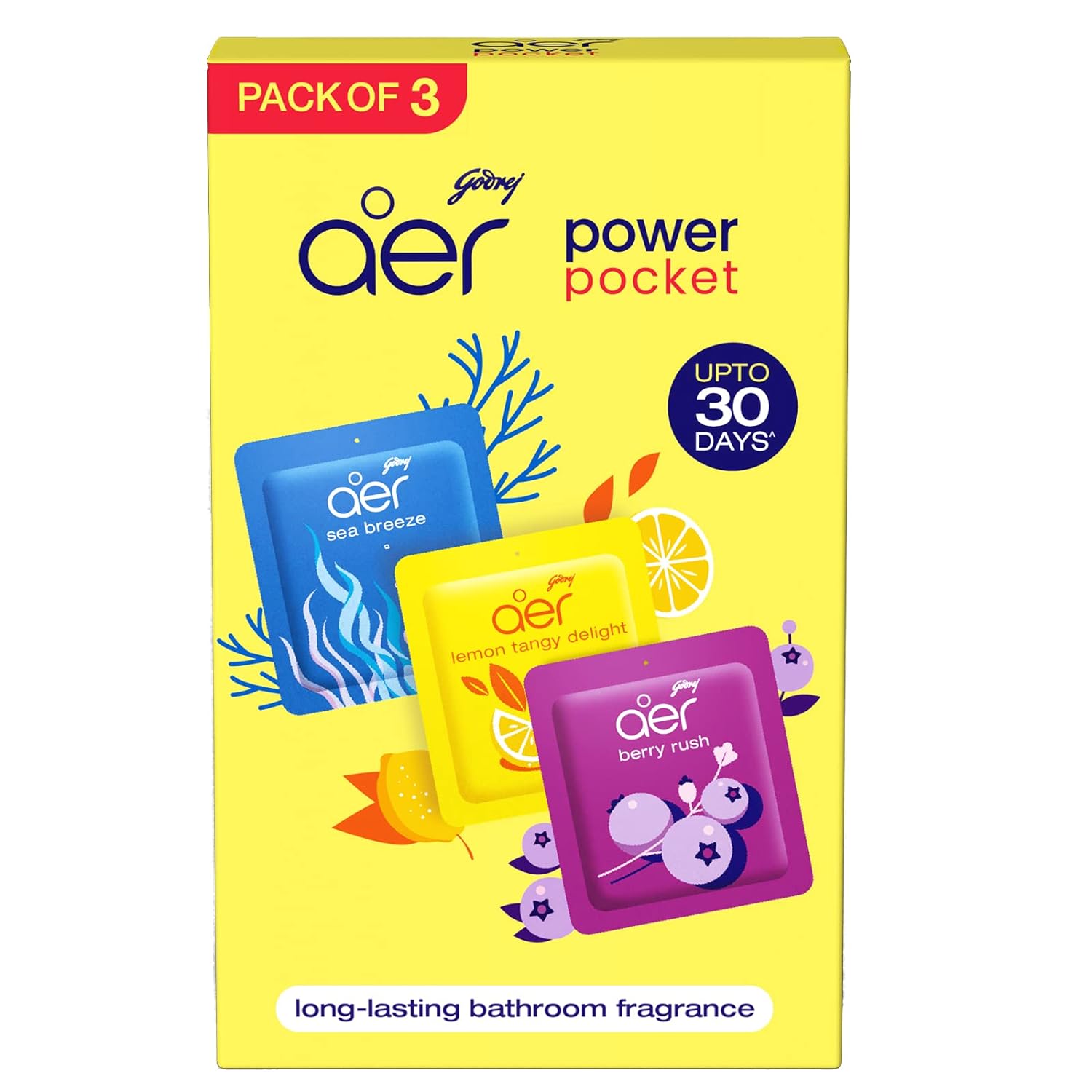 Godrej aer Power Pocket Fragrances Pack of 3