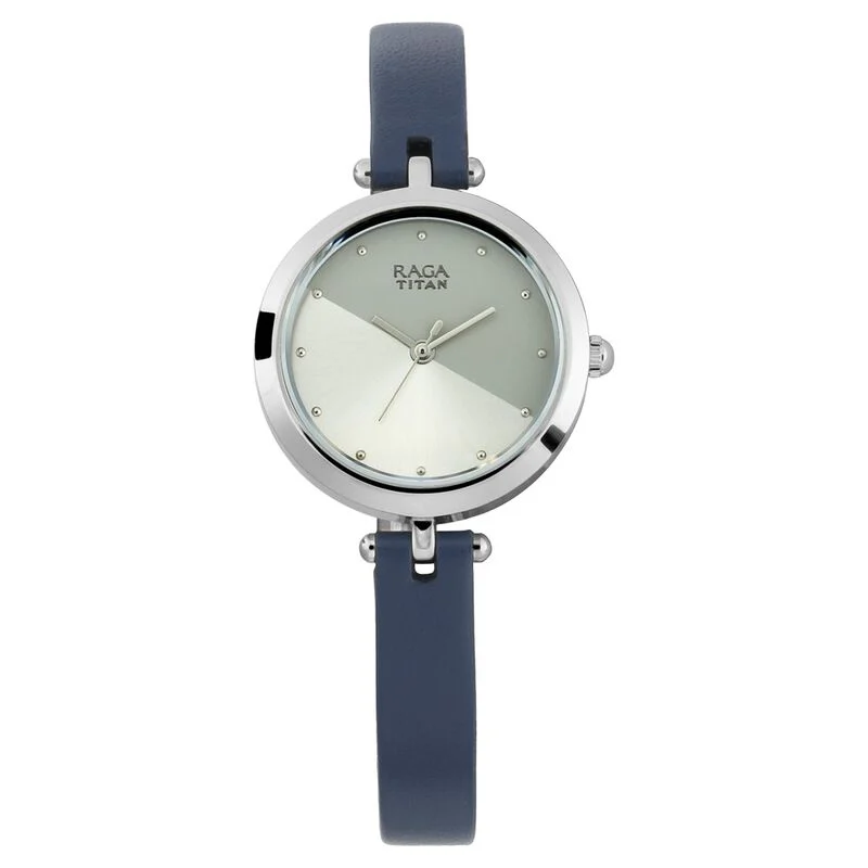 Titan Raga Viva Grey Dial Analog Leather Strap Watch for Women