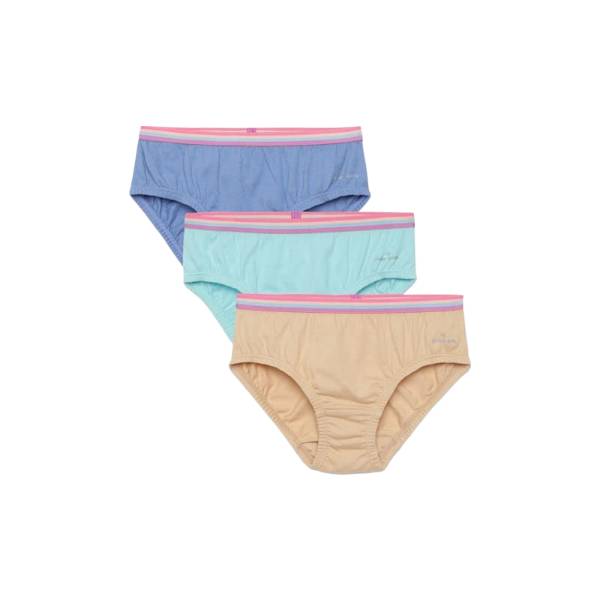 Jockey Girl's Super Combed Cotton Solid Panty with Ultrasoft Waistband - Assorted(Pack of 3)