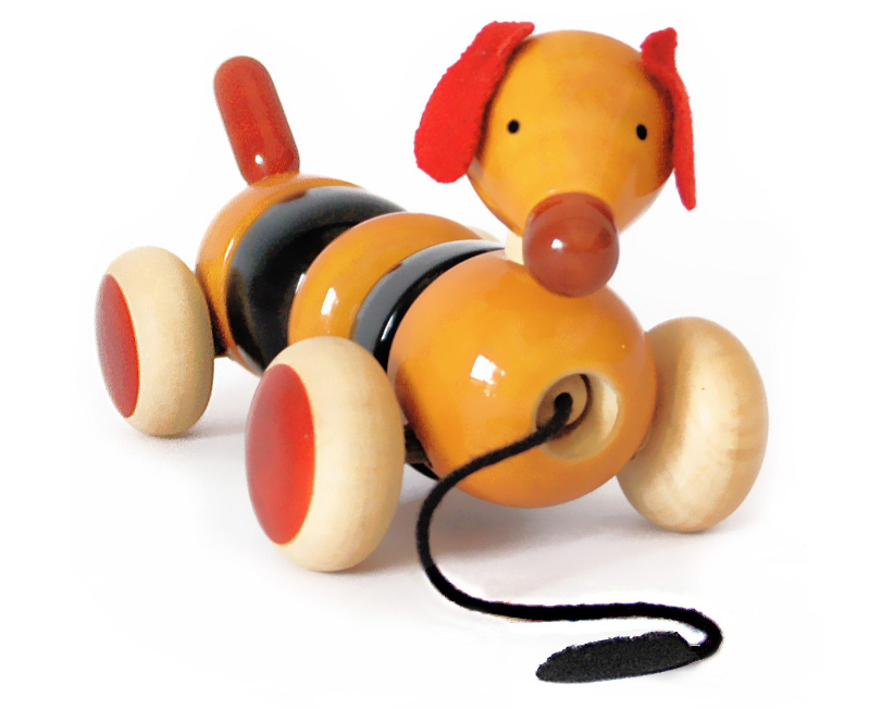 Wooden Dog Pull Along Toy - Shree Channapatna Toys