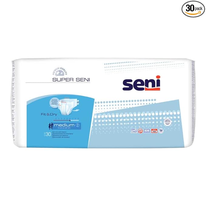 Seni Breathable Adult Diapers - Medium (30 Pieces) A30