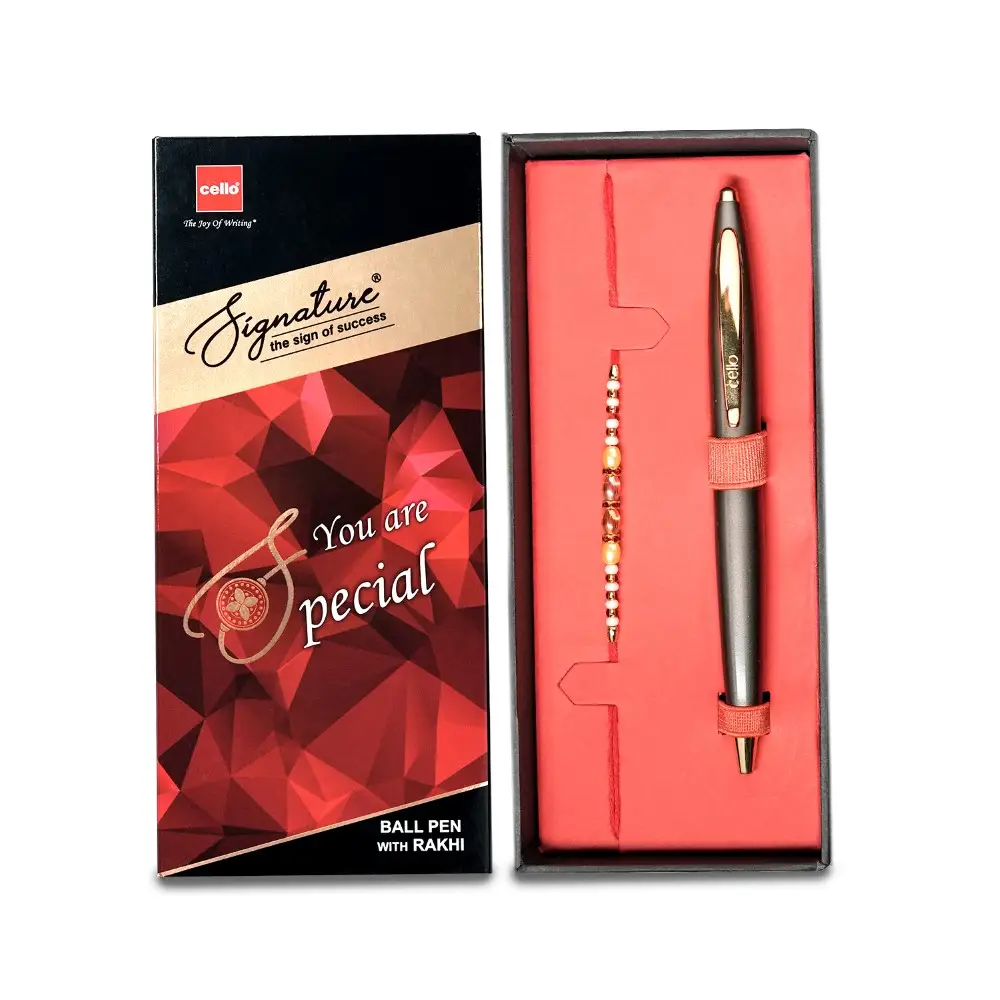 Cello signature creme ball pen +Rakhi