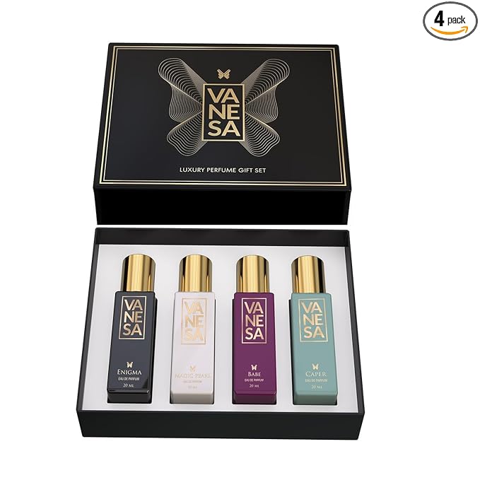 Vanesa Luxury Perfume Gift Set, Enigma, Magic pearl, Babe, Caper|Long Lasting Fragrance Perfume | Skin Friendly| For Women