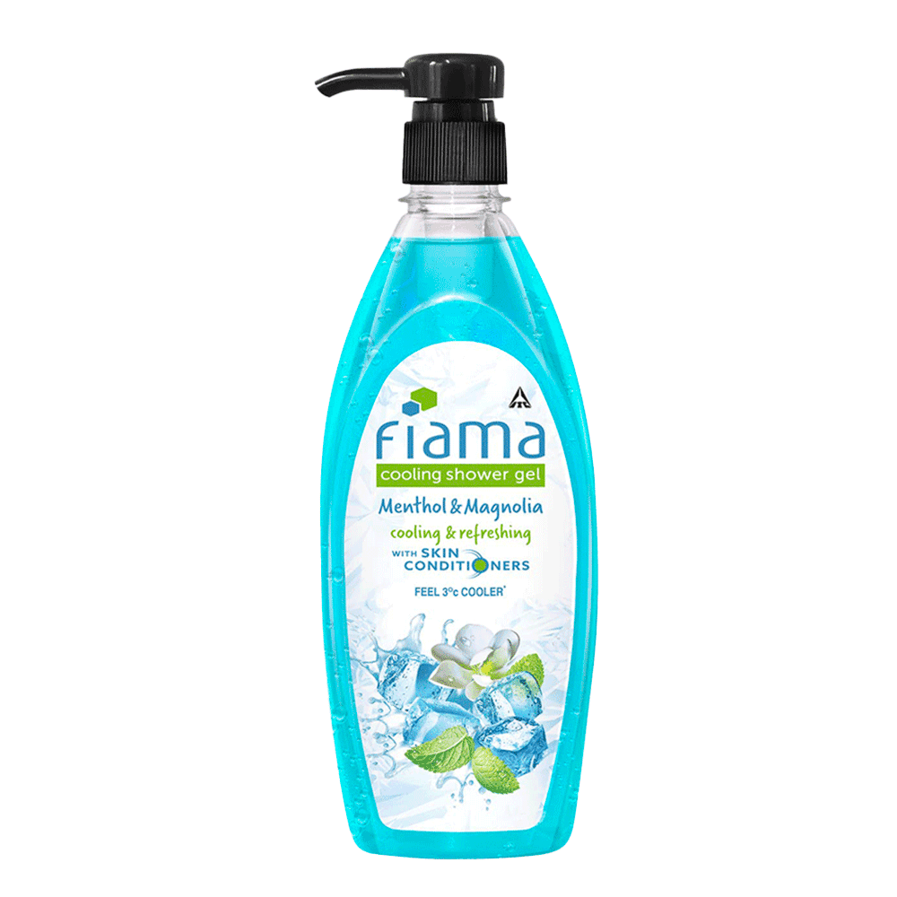 Fiama Cooling Shower Gel Menthol & Magnolia, body wash with skin conditioners for moisturized & cool skin, 500ml pump