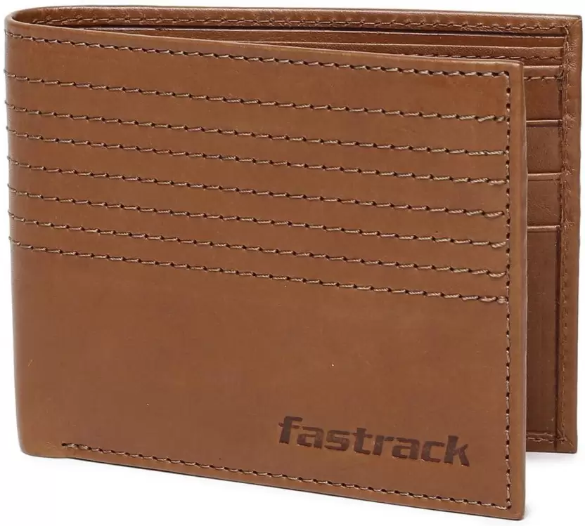 Fastrack  Men Tan Genuine Leather Wallet - Regular Size  (9 Card Slots)