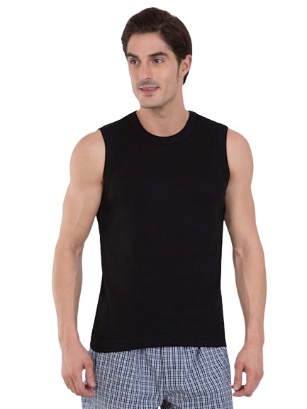 Men's Super Combed Cotton Rib Solid Round Neck Muscle Vest - Multi Color(Pack of 3)