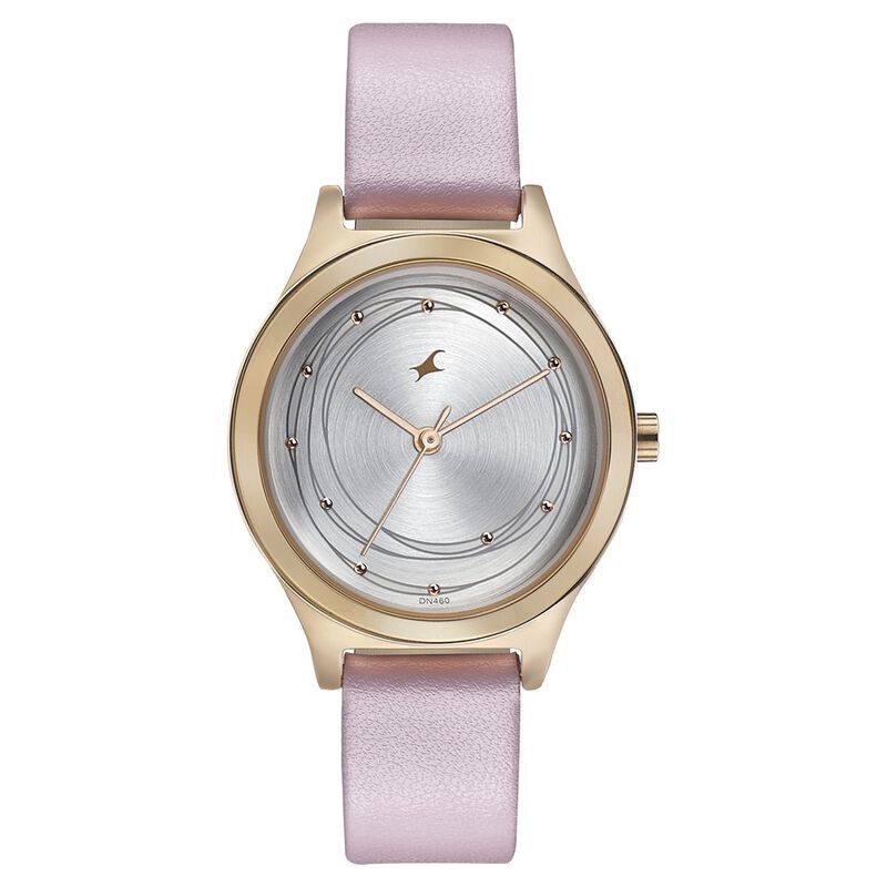 Fastrack Style Up Silver Dial Leather Strap Watch for Girls