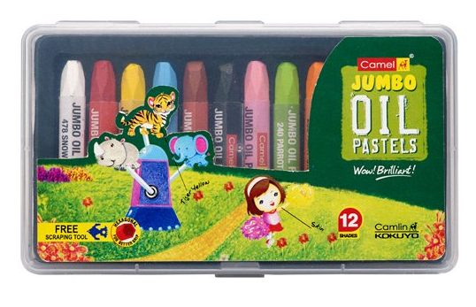 Jumbo Oil Pastel - 12 Shades With Reusable Plastic Pack