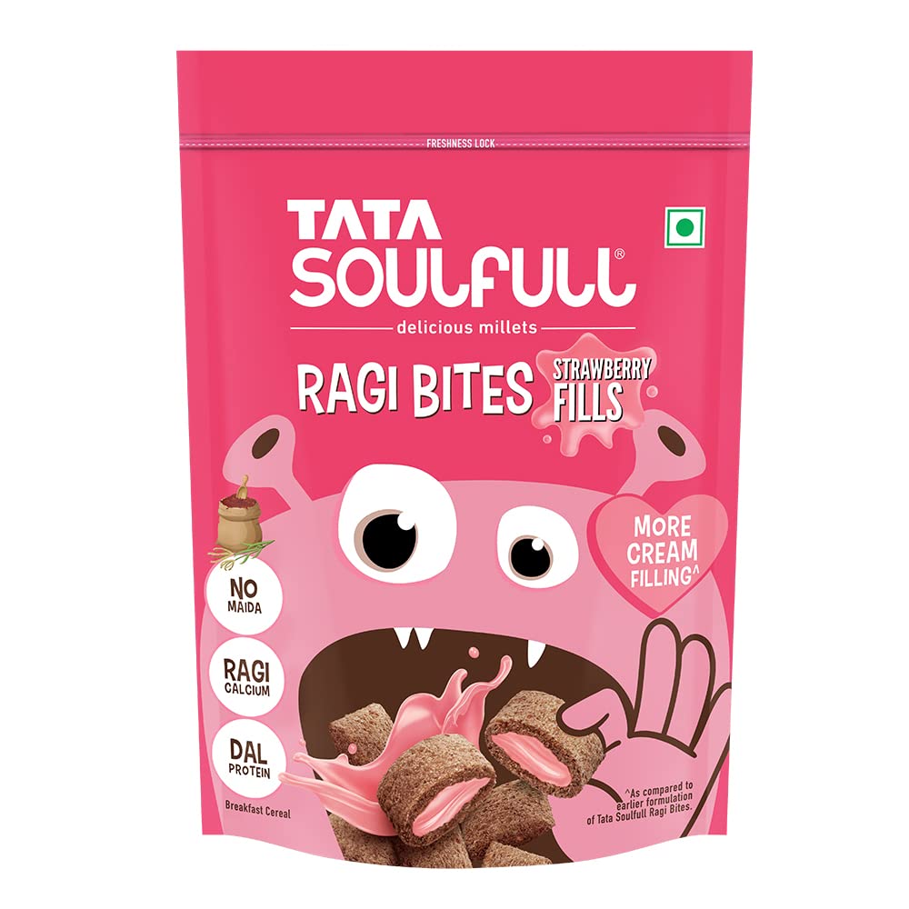 Tata Soulfull Ragi Bites Strawberry Fills, 250g,