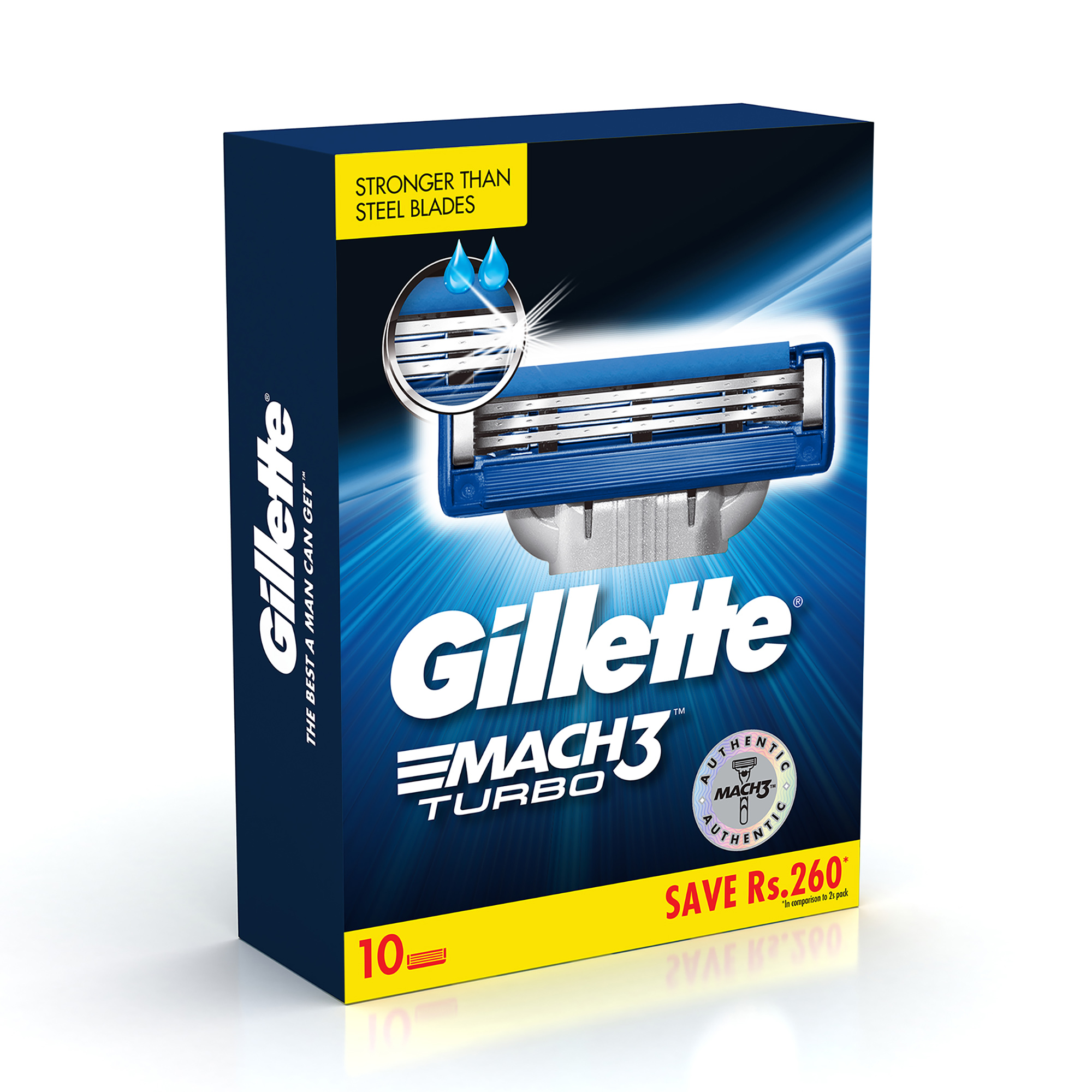 Gillette Mach 3 Turbo Blades-Pack of 10