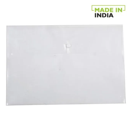 Ravi Agencies Transparent Button Folder - 14" x 10" With Snap Button Cover, 5 pcs