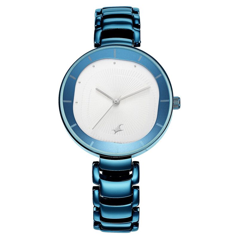Fastrack Style Up Quartz Analog Silver Dial Metal Strap Watch for Girls