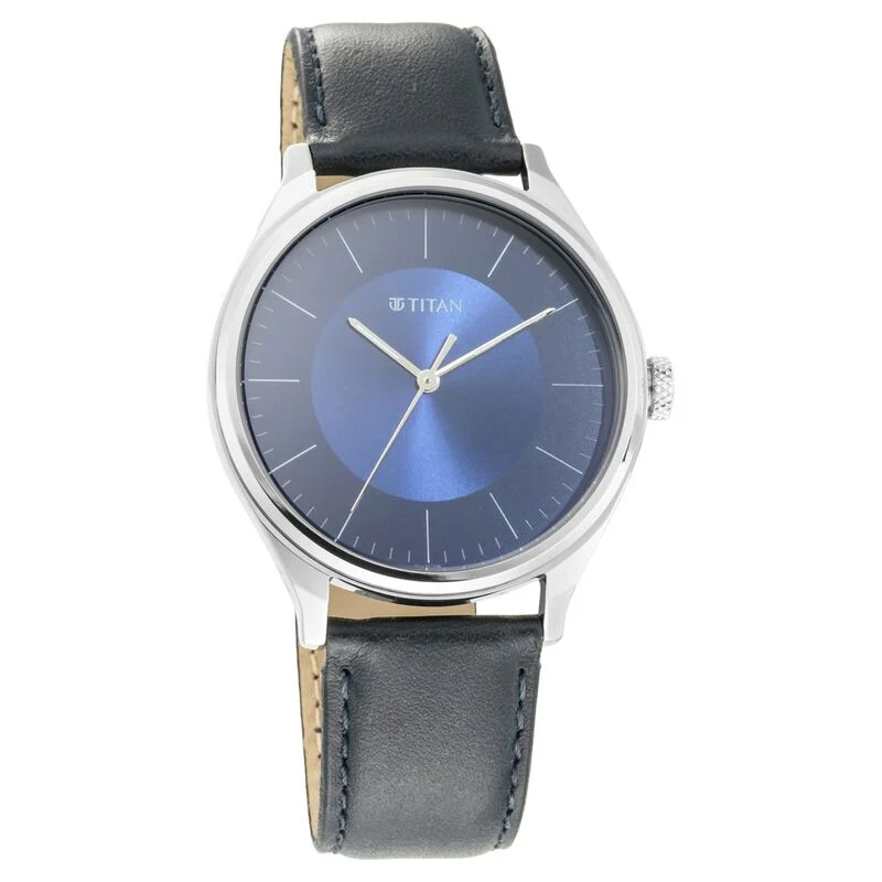 Titan Men's Urban Edge Lustrous Blue Dial Leather Watch