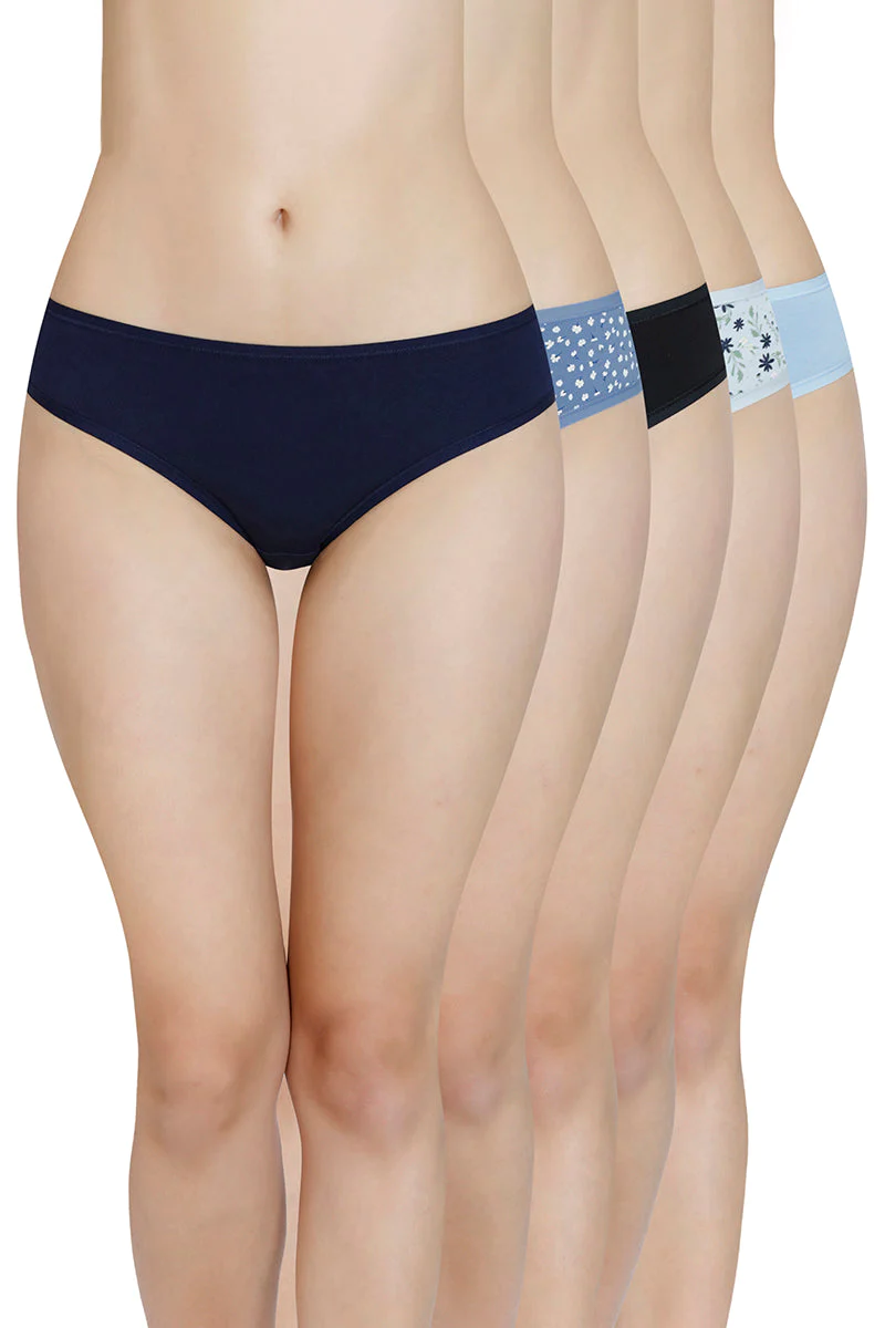 Amante  Assorted Low Rise Bikini Panty (Pack of 5)-C423 Assorted