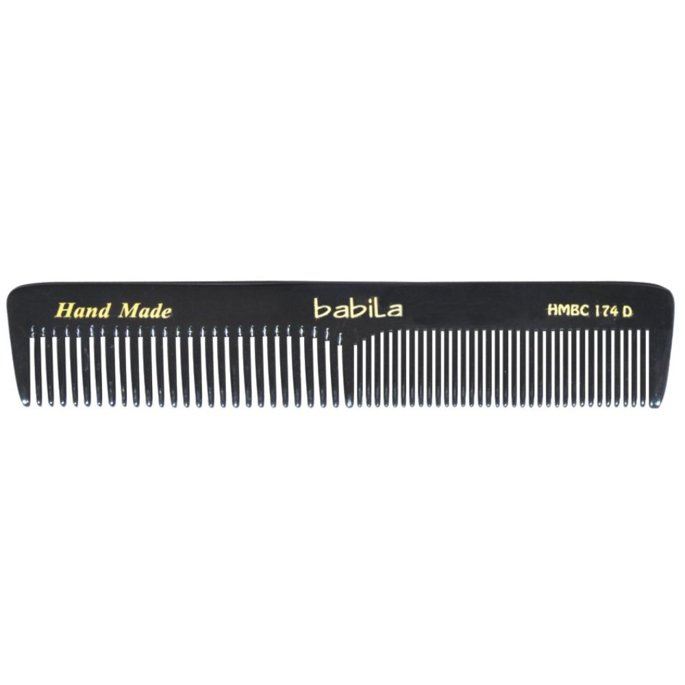 BLACK HANDMADE COMB (POCKET COMB) -HMBC-174D