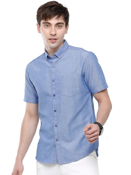 Classic Polo Men's Cotton Royal Blue Solid Half Sleeve Shirt - Enzo-R.Blue-Mf-Hs