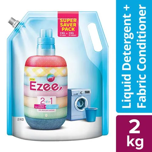 Godrej Ezee 2-in-1 Liquid Detergent + Fabric Conditioners  2kg pouch