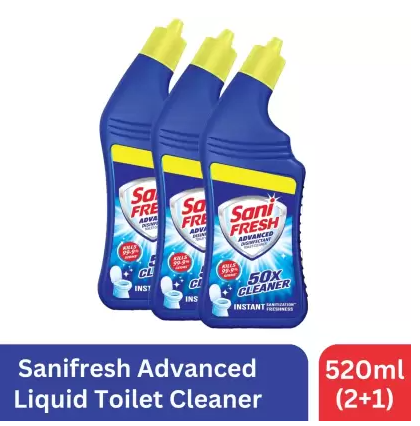 Sani Fresh Advanced Regular Liquid Toilet Cleaner  (Combo Pack 2 + 1 Free, 500 ml each)