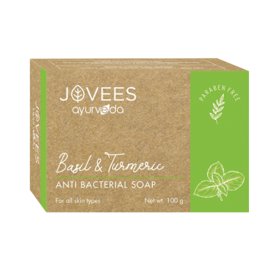 JOVEES Basil & Turmeric Anti Bacterial Soap at Jovees Herbal Care 100g