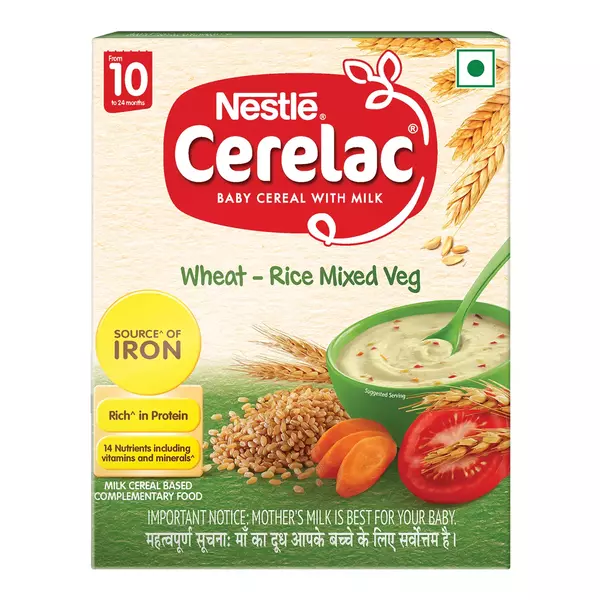 Nestle Cerelac Baby Cereal With Milk Wheat-Rice Mixed Veg From 10 Months 300g