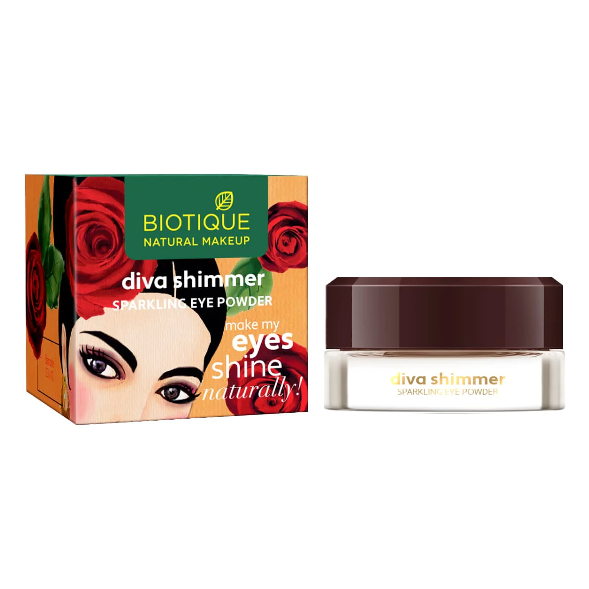Biotique Natural Makeup Diva Glimmer Sparkling Eyeshadow, Amber Blaze, 1.5g