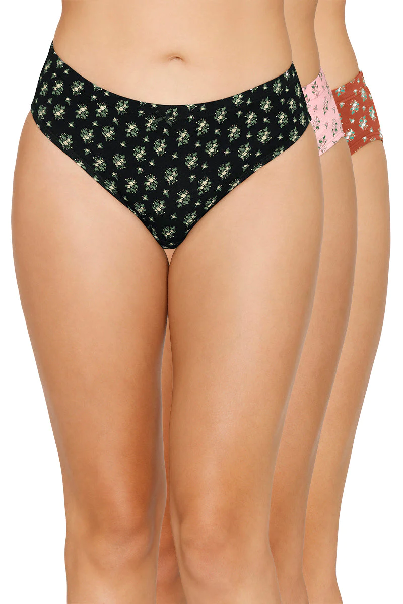 Amante  Inner Elastic Printed Mid Rise Bikini Panty (Pack of 3)-B117