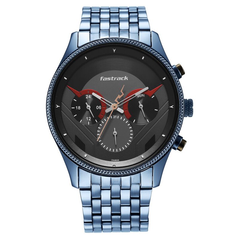 Fastrack Thor Quartz Multifunction Grey Dial Metal Strap Watch for Guys