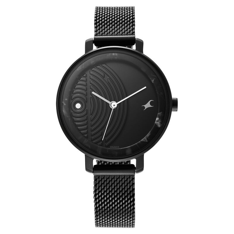 Fastrack Younique Quartz Analog Black Dial Stainless Steel Strap Watch for Girls