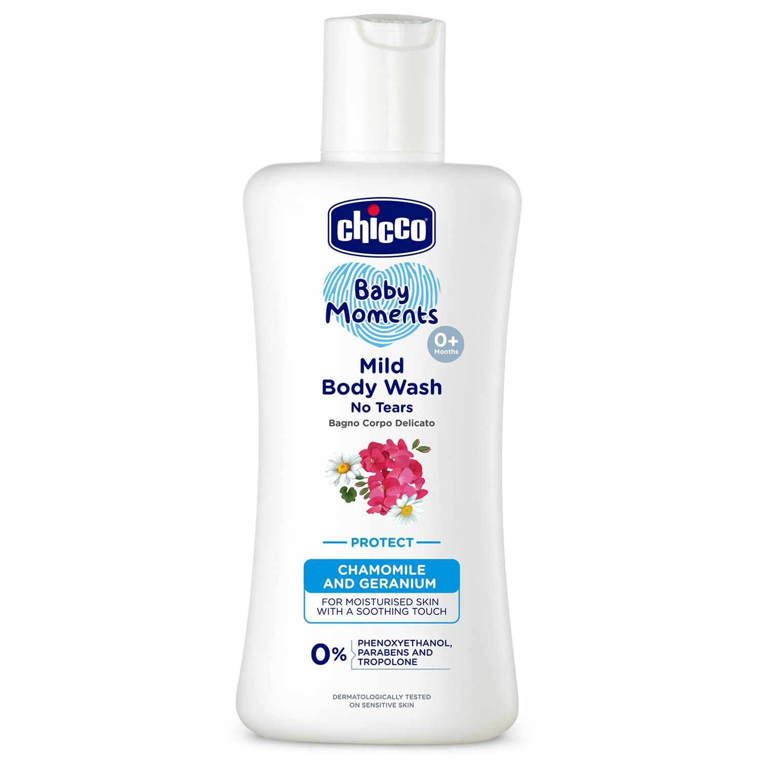 Chicco Baby Moments Mild Body Wash Protect, New Advanced formula with Natural Ingredients, No tears, Suitable for Baby’s Body Wash,