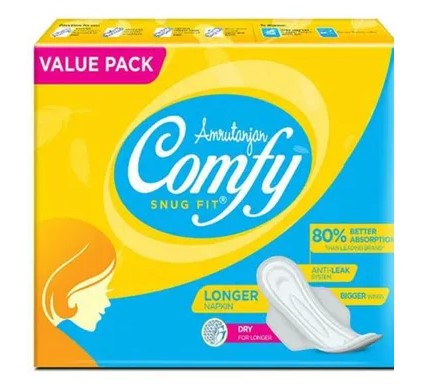 Amrutanjan Comfy Snug Fit Sanitary Pads Dry XL