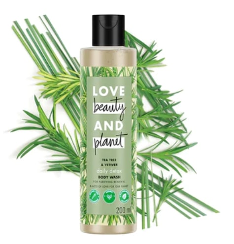 Love Beauty and Planet Natural Tea Tree Oil and Vetiver Sulfate Free Body Wash - 200ml