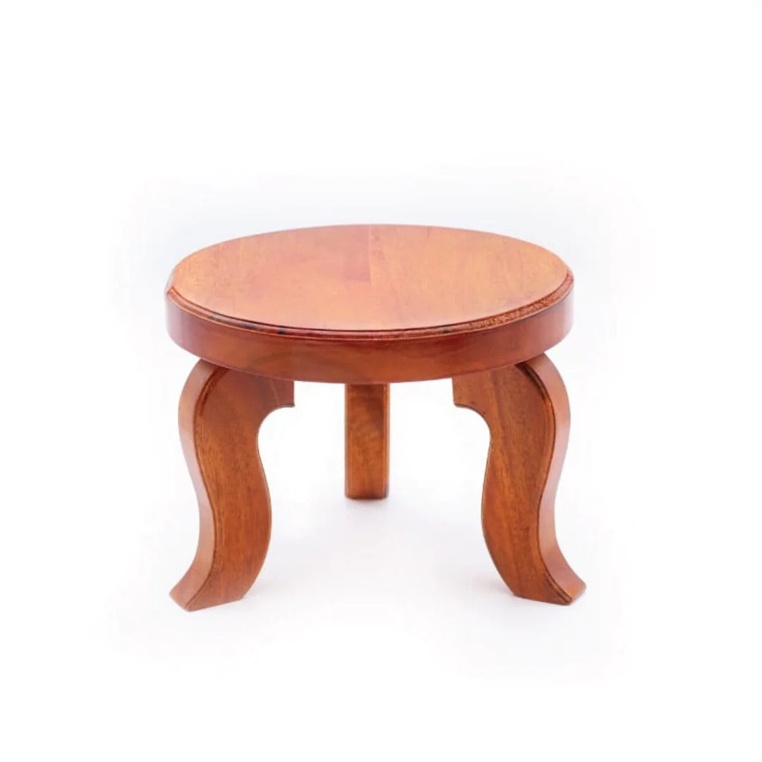 Cyvcle Hard Jungle Wood Three Legged Mukkali Stool