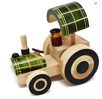 Wooden Tractor Push & Pull Along Toy for Kids - Shree Channapatna Toys