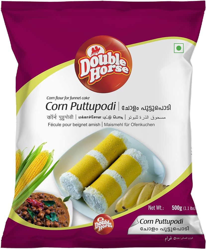 Double Horse Healthy Corn Puttu Podi (500 Grams,)