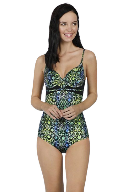 Amante One Piece With Gaped Back - Lake Mosaic Pr