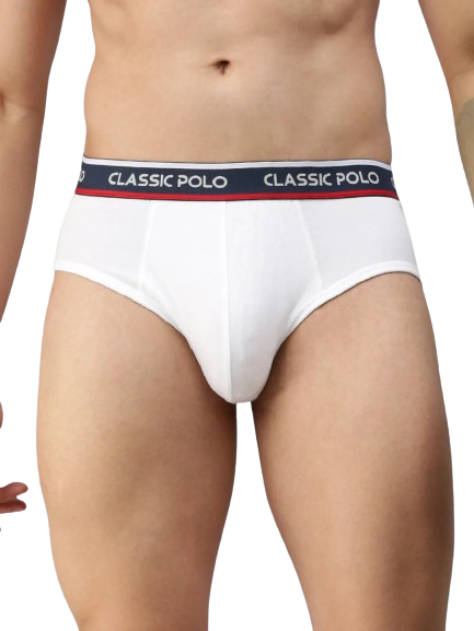 Classic Polo Men's Modal Solid Brief | Scarce - White