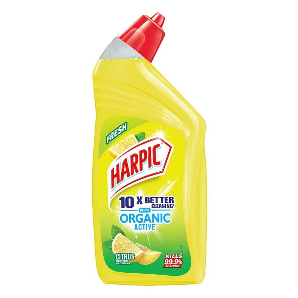 Harpic Organic Active Disinfectant Toilet Cleaner Liquid, Citrus - 500 ml