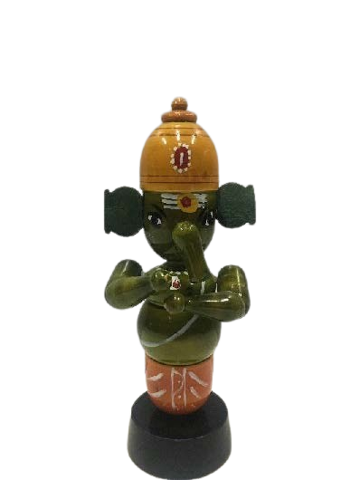 Wooden Lord Ganesha Dolls (Height – 15cm) -  Shree Channapatna Toys