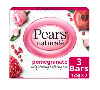 Pears Natural Pomegranate Brightening Bathing Bar 125 g (Pack of 4)