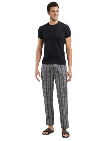 Jockey Men's Super Combed Cotton Satin Weave Fabric Regular Fit Printed Pyjama with Side Pockets