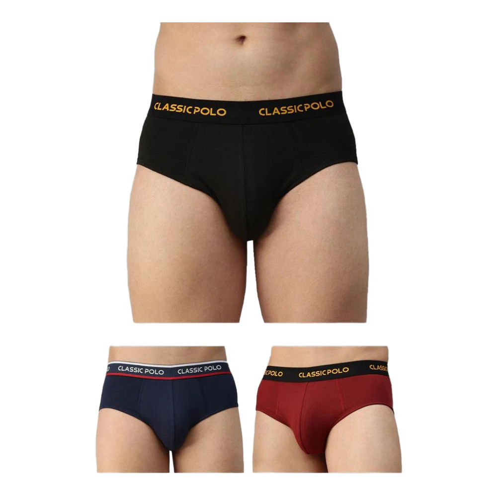 Classic Polo Men's Modal Solid Briefs | Scarce - Multicolor (Pack Of 3)