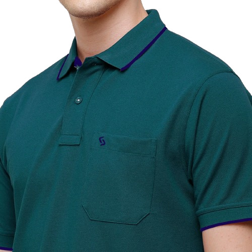 Classic Polo Men's Casual Solid Teal Half Sleeve T-Shirt