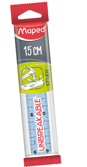 Maped  Ruler - 15 Cm Unbreakable, Durable Ruler For Measurement 1 Pc