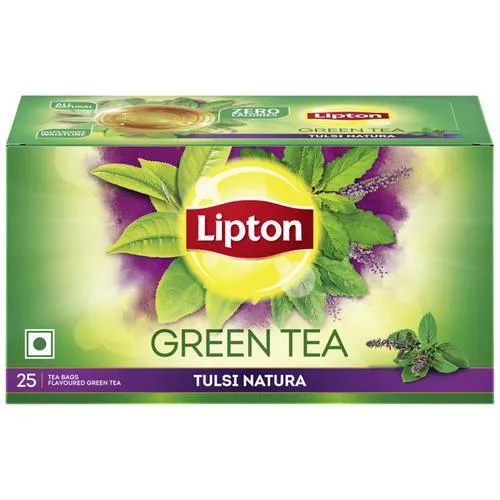 Lipton Tulsi Natura Green Tea Bags, 32.5 g (25 Bags x 1.3 g each)