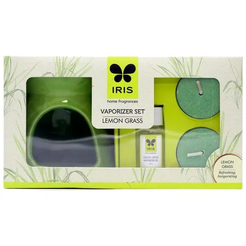 Cycle  IRIS Lemon Grass Fragrance Vaporizer and Tealights Set, 4 N