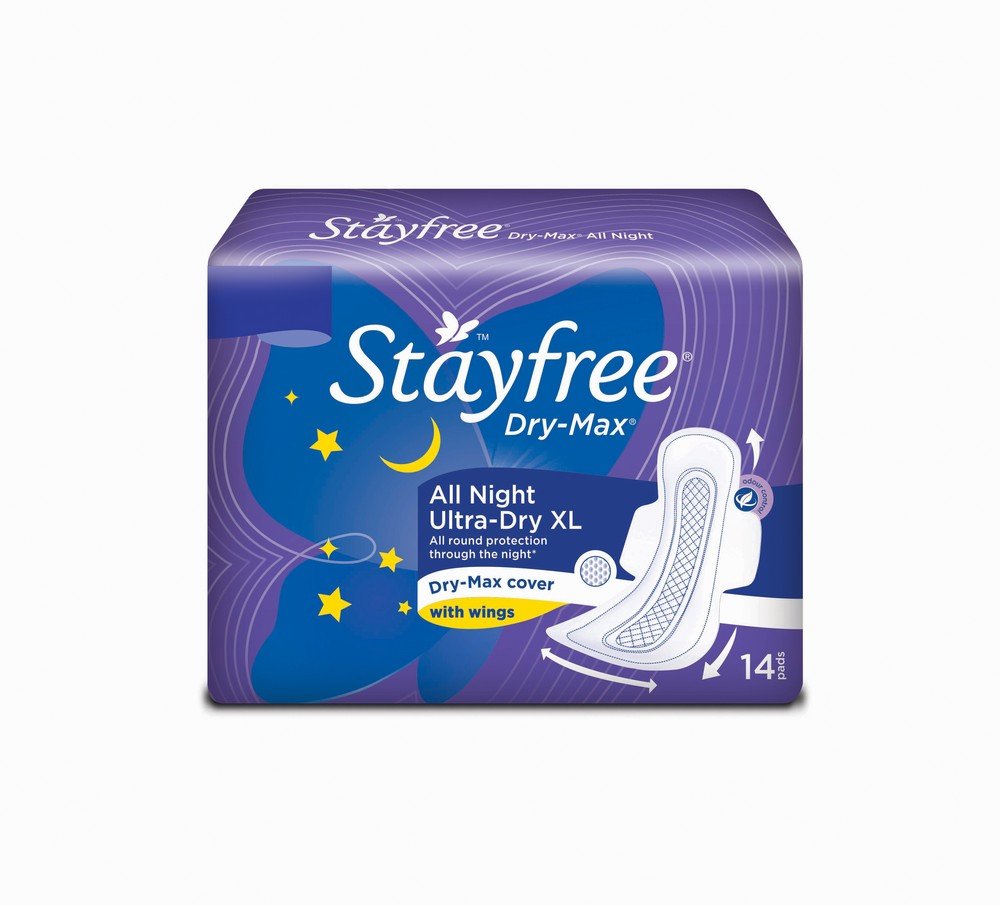 Stayfree Dry Max All Night Sanitary napkins (14 Count)