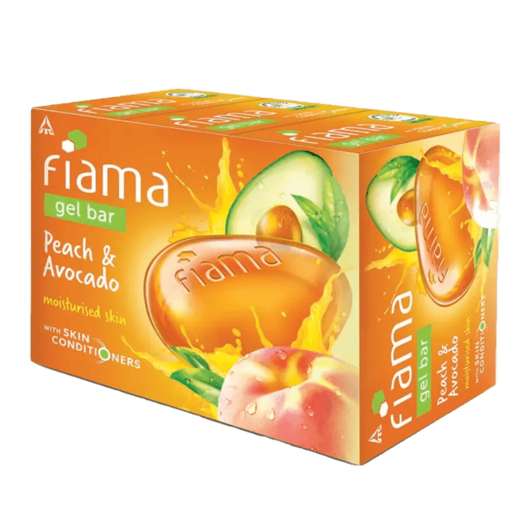 Fiama Gel Bar Peach And Avocado For Moisturized Skin With Skin Conditioners 125g, Pack Of 3 Soap