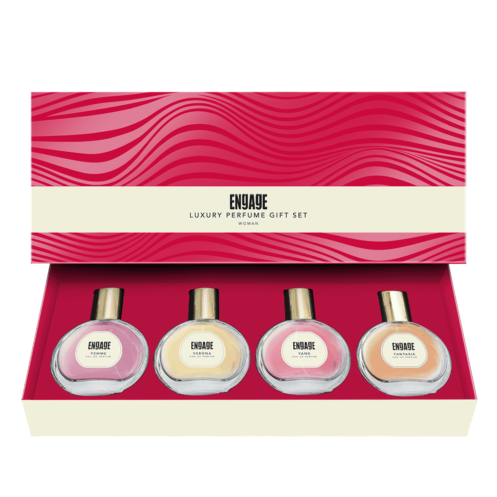 Engage Luxury Perfume Gift Pack for Women, Travel Sized, Assorted Pack, Ideal Birthday Gift, 100ml (25ml X 4)